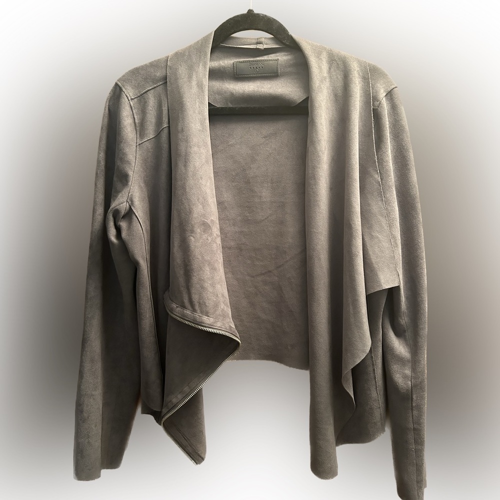 Draped gray suede zippered jacket size L
